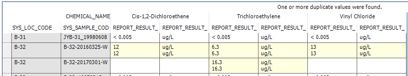 Duplicate Values